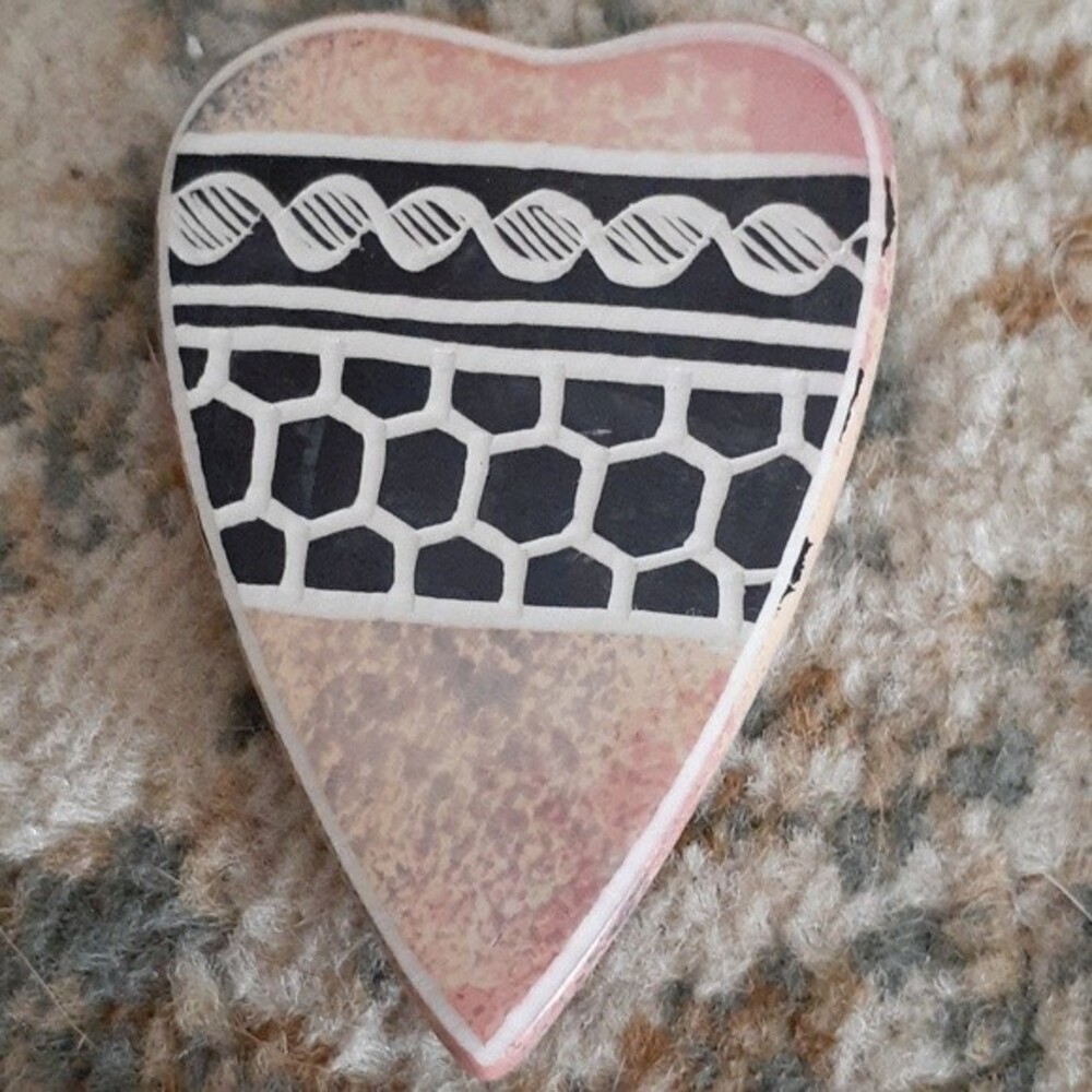 kenya african small dish jewelry heart trinket box